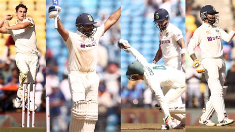 Ind Vs Aus 1st Test Rohit Sharma Leads Indias Charge With Stellar 100