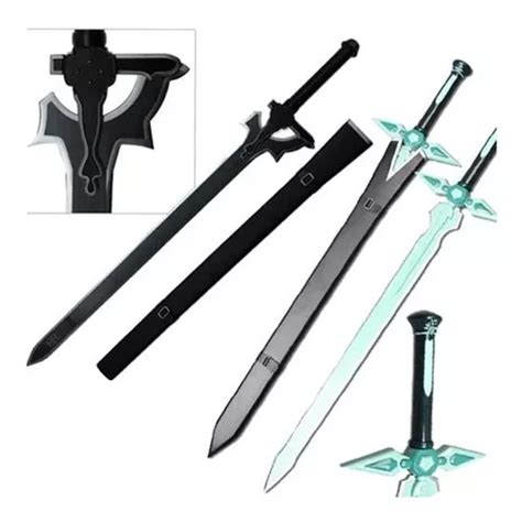 2 Espada Elucidator Kirito Aço Sword Art Online Cosplay Parcelamento