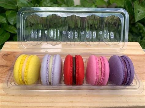 Embalagem Para 5 Macarons maiores 100 Un Frete Grátis Parcelamento