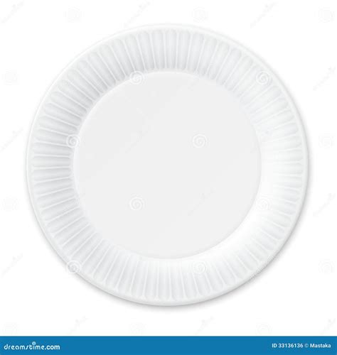 Disposable Paper Plate Isolated On White Royalty Free Stock Image