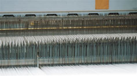 Weaving Looms Weaving Factory Textile Industry Close Up Automated