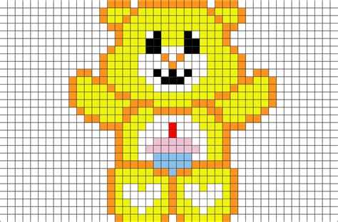 Care Bear Birthday Bear Pixel Art From Carebear Yellow Pixel Art Templates