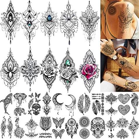 Coktak 6 Pieces Lot Unique Black Henna Temporary Tattoo