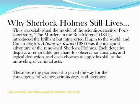 Ppt Sherlock Holmes First Appearance 1887 Created By Sir Arthur Conan Doyle Powerpoint