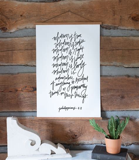 Philippians Bible Verse Signs Whatever Is True Wall Etsy