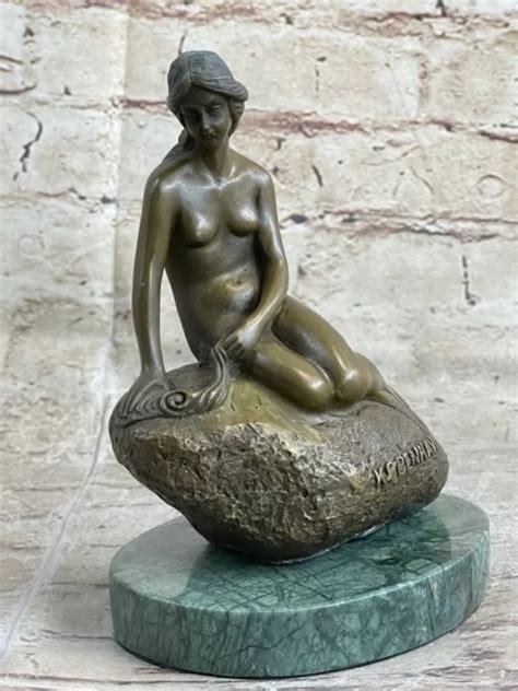 Bronze Naked Girl Statue Sitting Nude Woman Sculptures Mens Dorm