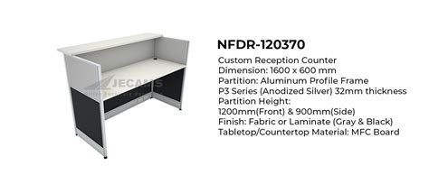 Gray & Black Office Counter Table NFDR-120370 | Jecams Inc.