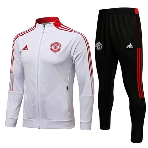 Survetement Manchester United Blanc Noir Rouge