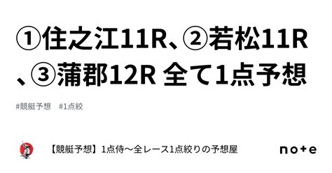 ⚔️①住之江11r、②若松11r、③蒲郡12r ⚔️全て1点予想⚔️｜【競艇予想】1点侍～全レース1点絞りの予想屋