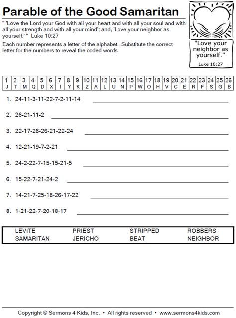 The Good Samaritan Decoder | Sermons4Kids