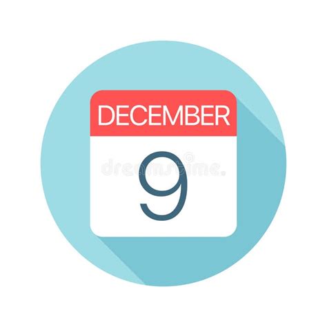 December 9 Calendar Icon Vector Illustration Of One Day Of Month