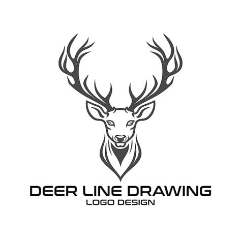 Dise O De Logotipo Vectorial De Dibujo De L Nea De Ciervo Vector Premium