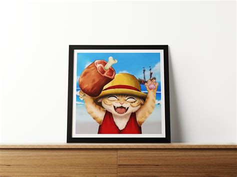 Cat D Luffy Art Print Cat One Piece Costume Home Decor Etsy