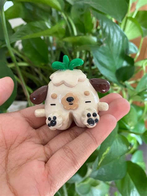 Polymer Clay Puppy Sprout Desk Friend And Study Buddy Etsy