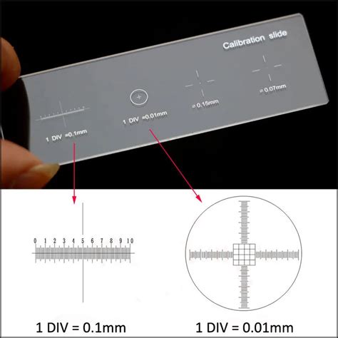 Mm Microscope Slides Reticle Calibration Slide Ruler Cross