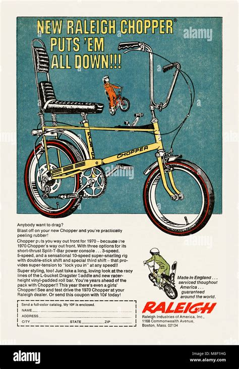 A 1970 Advert For Raleigh Chopper Bikes It Appeared In An American