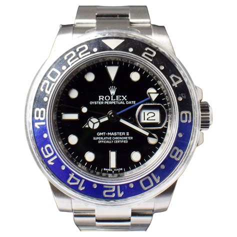 Rolex Gmt Master Ii Batman Oyster Link Blue Black Men S Steel Watch