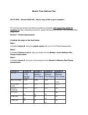 03 05 Module Three Wellness Plan Pdf Updated Pdf Module Three