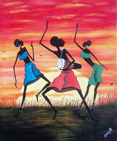 African Paintings Of People Dancing