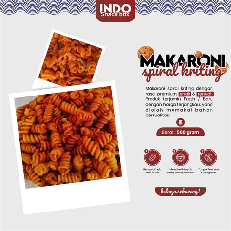 Jual Makaroni Spiral Kirting Ulir Kemasan 500 Gr Cemilan Murah Shopee