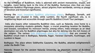 An Exploration Of Buddhist Pilgrimage Places In India Pptx