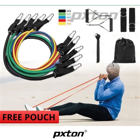 Jual PXTON Resistance Bands 11 In 1 Set Tali Pembantu Fitness Gym