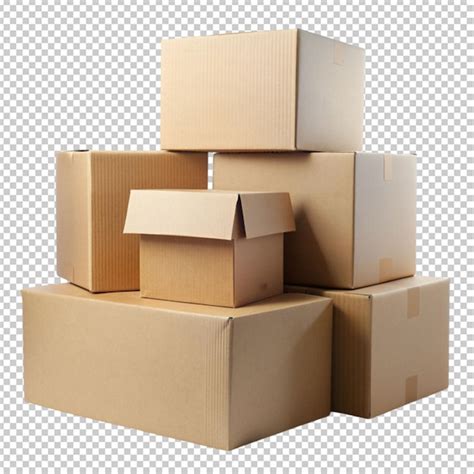 Brown Cardboard Box Transparent Background Premium Ai Generated Psd