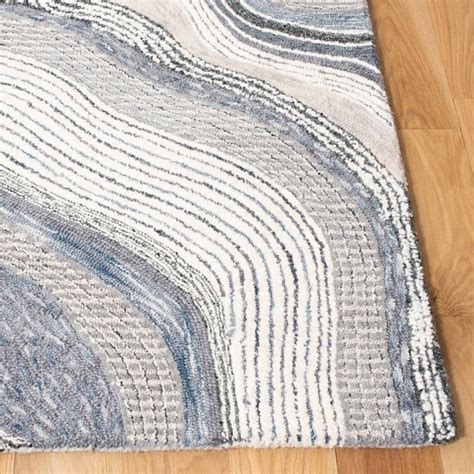 Orren Ellis Tapis Gris Ivoire En Laine Touffet La Main Motif