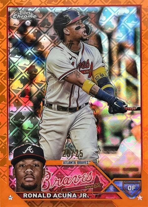 Ronald Acuna Jr 2023 Topps Chrome Logofractor Edition 39 Orange 25