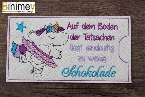 Stickdatei Schokoladenhülle von Binimey Stickdateien Sticken