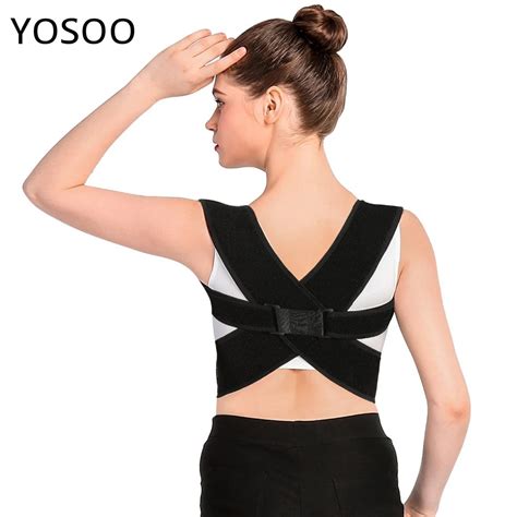 Yosoo Back Support Braces Posture Corrector Upper Back Shoulder Spine Posture Therapy Back Brace ...