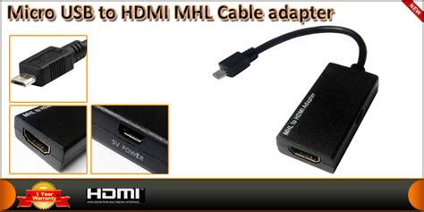 Micro Usb To Hdmi Mhl Cable Adapter