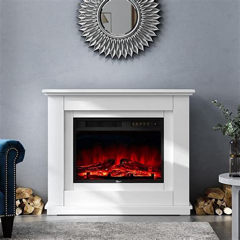 INMOZATA Electric Fire and Surround 50 inch White Electric Fireplace ...