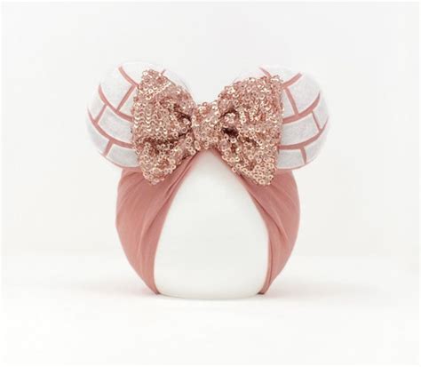 Rose Gold Conchas Minnie Ears Headwrap Minnie Ears Etsy