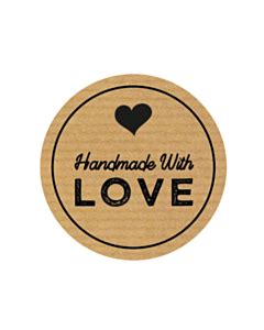 Handmade With Love Heart Kraft Stickers 30mm Labels Online