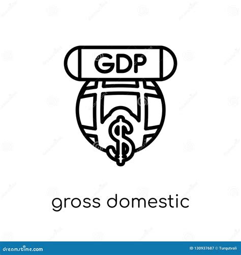 Gross Domestic Product Gdp Icon Trendy Modern Flat Linear Vec Stock