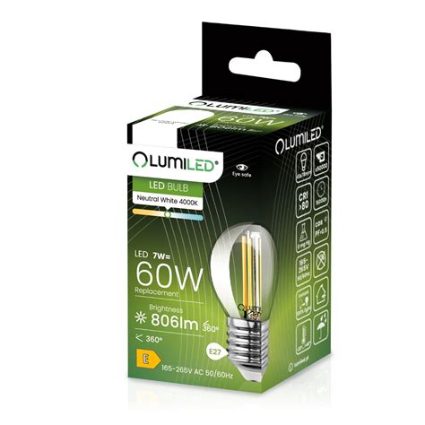 Ar Wka Led Kulka E Filament W W Lm Lumiled Neutralna K