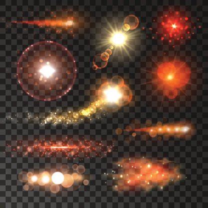 Red Stars And Flashes With Lens Flare Effect Stock Vector | Royalty ...