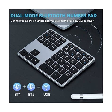 Bluetooth Number Pad 35 Keys Wireless Numeric Keypad For Laptop PC