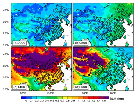 Spatial Distribution Of Mean Blhs Derived From Summertime Sounding