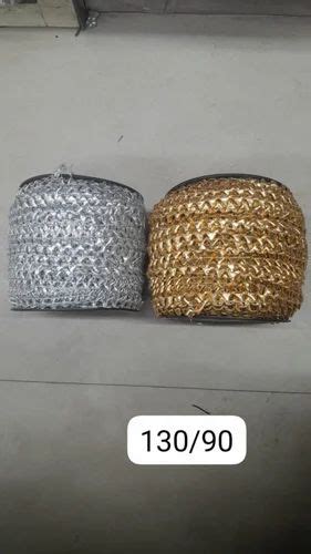 Double Sided Golden Polyester Garment Lace For Garments Width