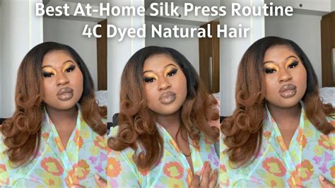 Watch Me Silk Press My 4c Dyed Natural Hair At Home Silk Press Routine Tips For Best Results