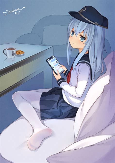 Feet Anime Girls Hat Vertical Hibiki KanColle Kantai Collection Phone