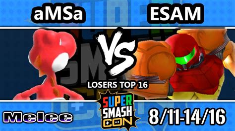 SSC 2016 SSBM VGBC AMSa Yoshi Vs PG ESAM Samus Melee