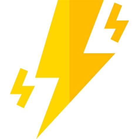 Lightning bolt Basic Straight Flat icon