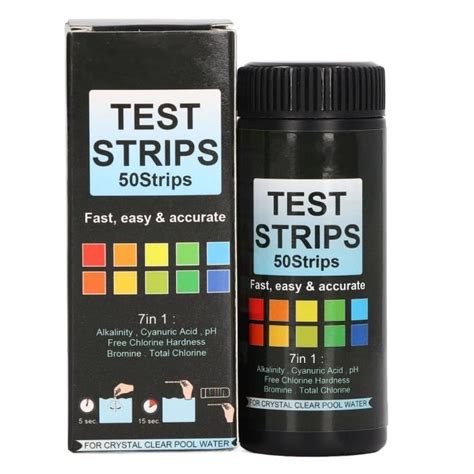 Zerodis 50PCS Bandelettes de Test Qualité de l Eau 7 en 1 PH Dureté