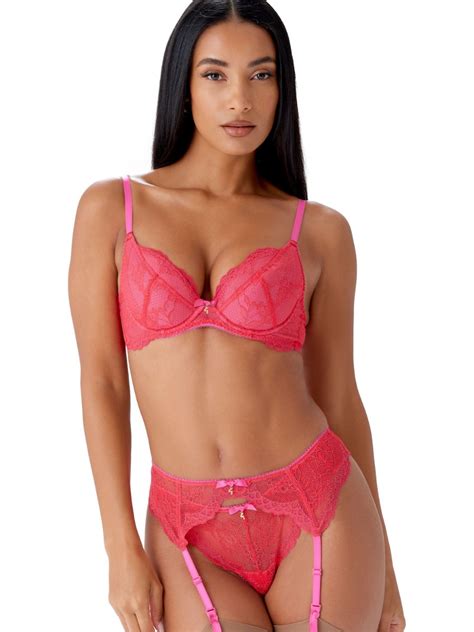 Superboost Lace Suspender Belt Rose Red Gossard