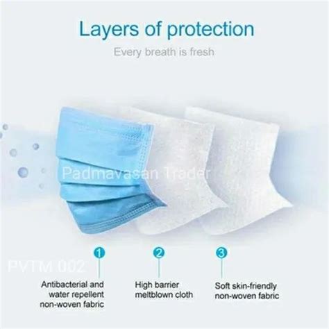 Ply Disposable Face Mask With Meltblown Filter At Rs Ply Face