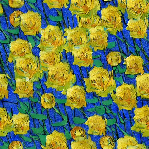 Van Gogh Style Roses Pattern · Creative Fabrica