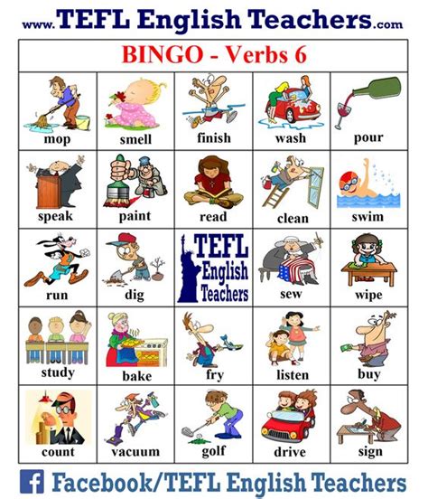 Tefl English Teachers Bingo Clip Art Library